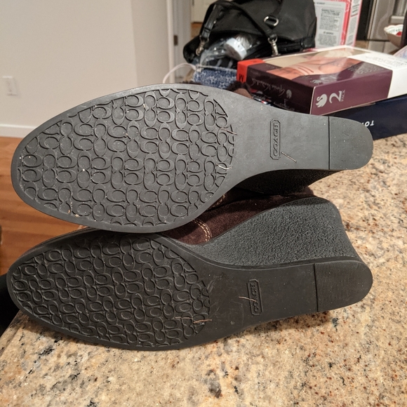 Brown Coach Leather + Suede Boots - Picture 5 of 6